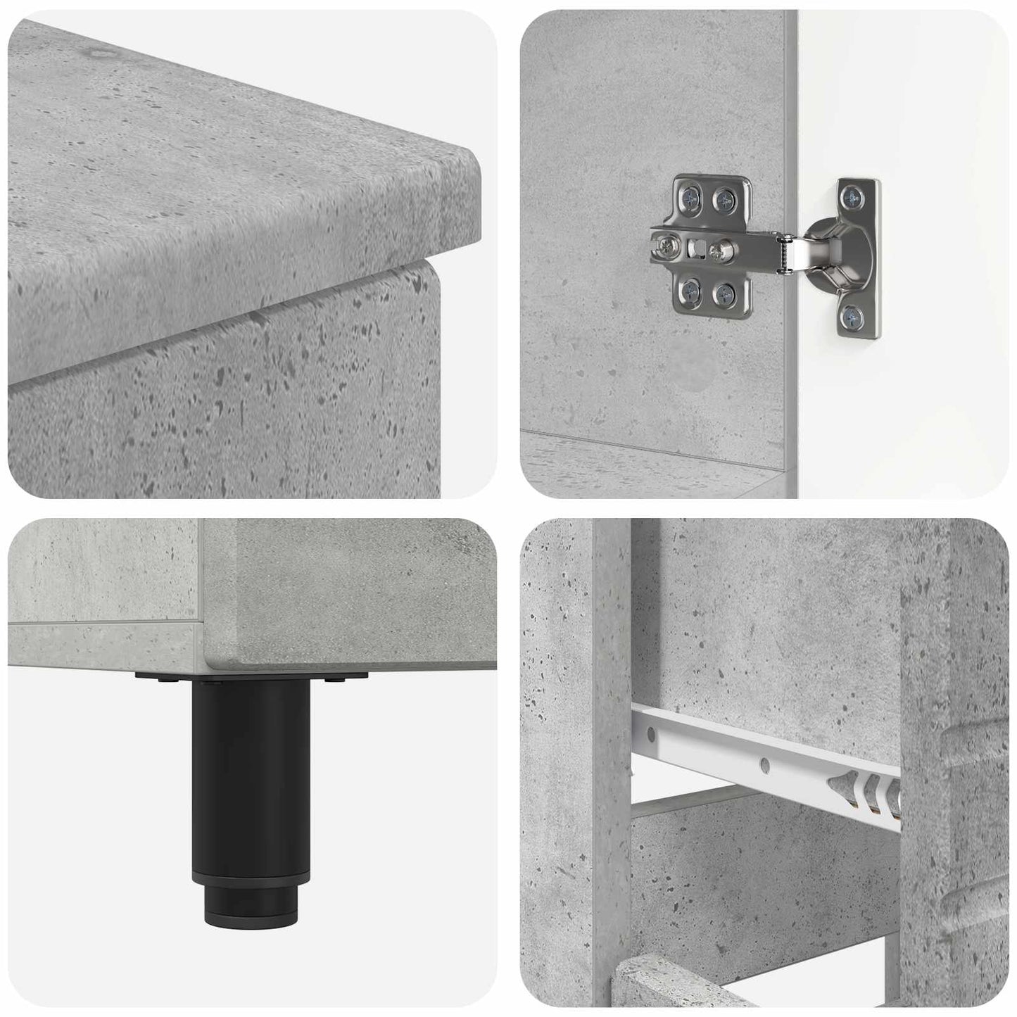 vidaXL Bathroom Vanity Unit Concrete Grey 60 x 35 x 80 cm