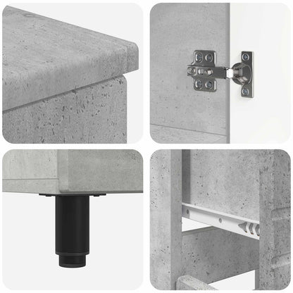 vidaXL Bathroom Vanity Unit Concrete Grey 60 x 35 x 80 cm