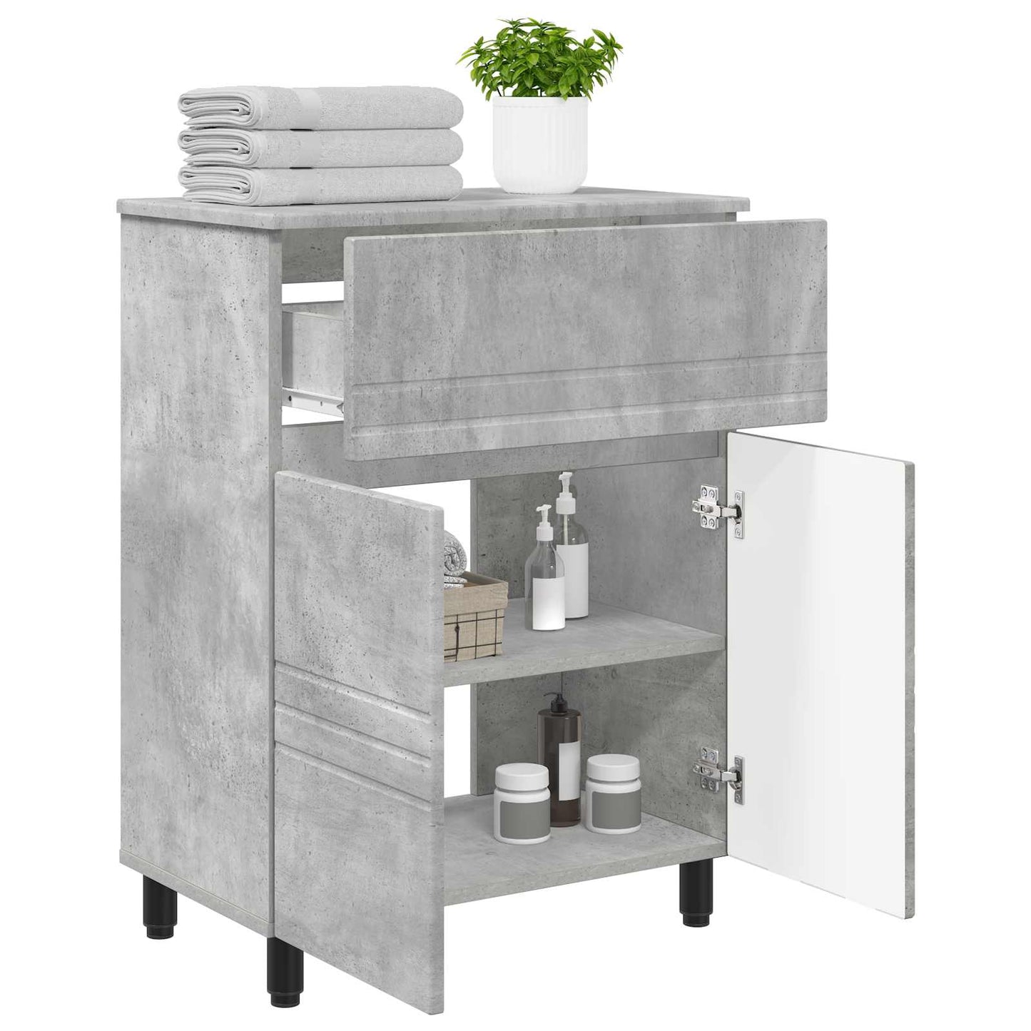 vidaXL Bathroom Vanity Unit Concrete Grey 60 x 35 x 80 cm