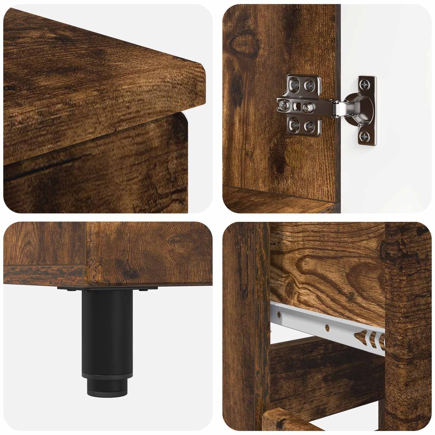 vidaXL Bathroom Vanity Unit Smoked Oak 60 x 35 x 80 cm Engineered Wood