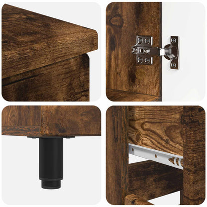 vidaXL Bathroom Vanity Unit Smoked Oak 60 x 35 x 80 cm Engineered Wood