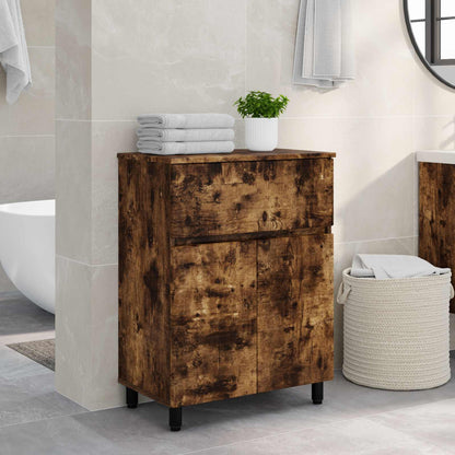 vidaXL Bathroom Vanity Unit Smoked Oak 60 x 35 x 80 cm Engineered Wood
