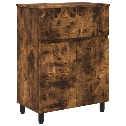 vidaXL Bathroom Vanity Unit Smoked Oak 60 x 35 x 80 cm Engineered Wood