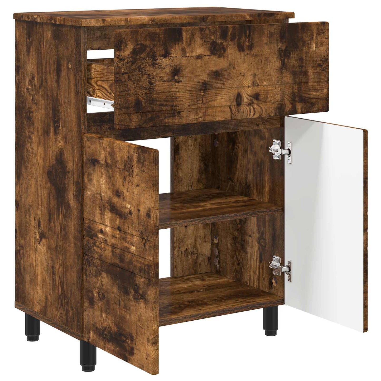 vidaXL Bathroom Vanity Unit Smoked Oak 60 x 35 x 80 cm Engineered Wood