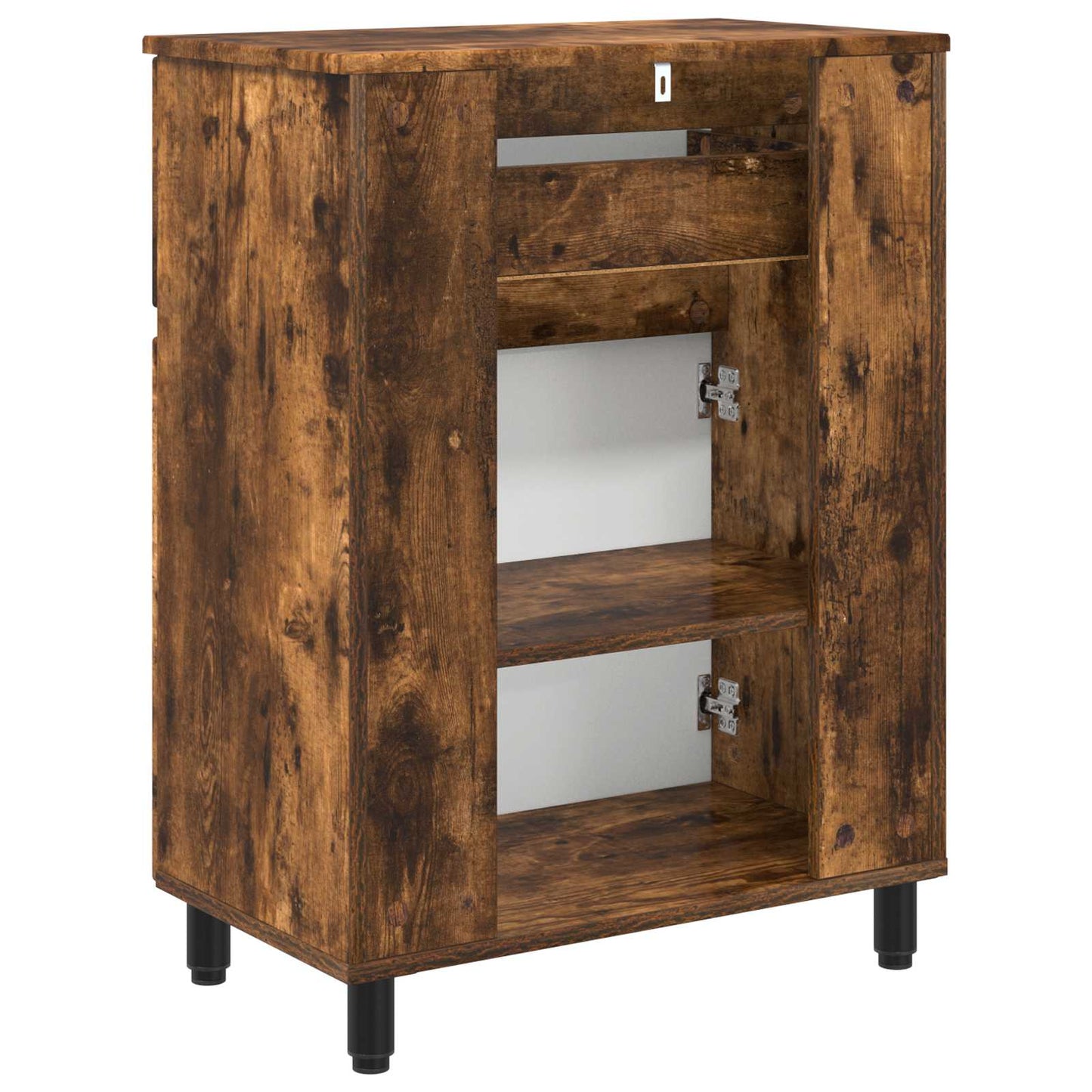 vidaXL Bathroom Vanity Unit Smoked Oak 60 x 35 x 80 cm Engineered Wood