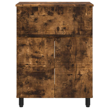 vidaXL Bathroom Vanity Unit Smoked Oak 60 x 35 x 80 cm Engineered Wood