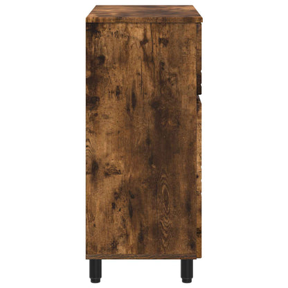 vidaXL Bathroom Vanity Unit Smoked Oak 60 x 35 x 80 cm Engineered Wood