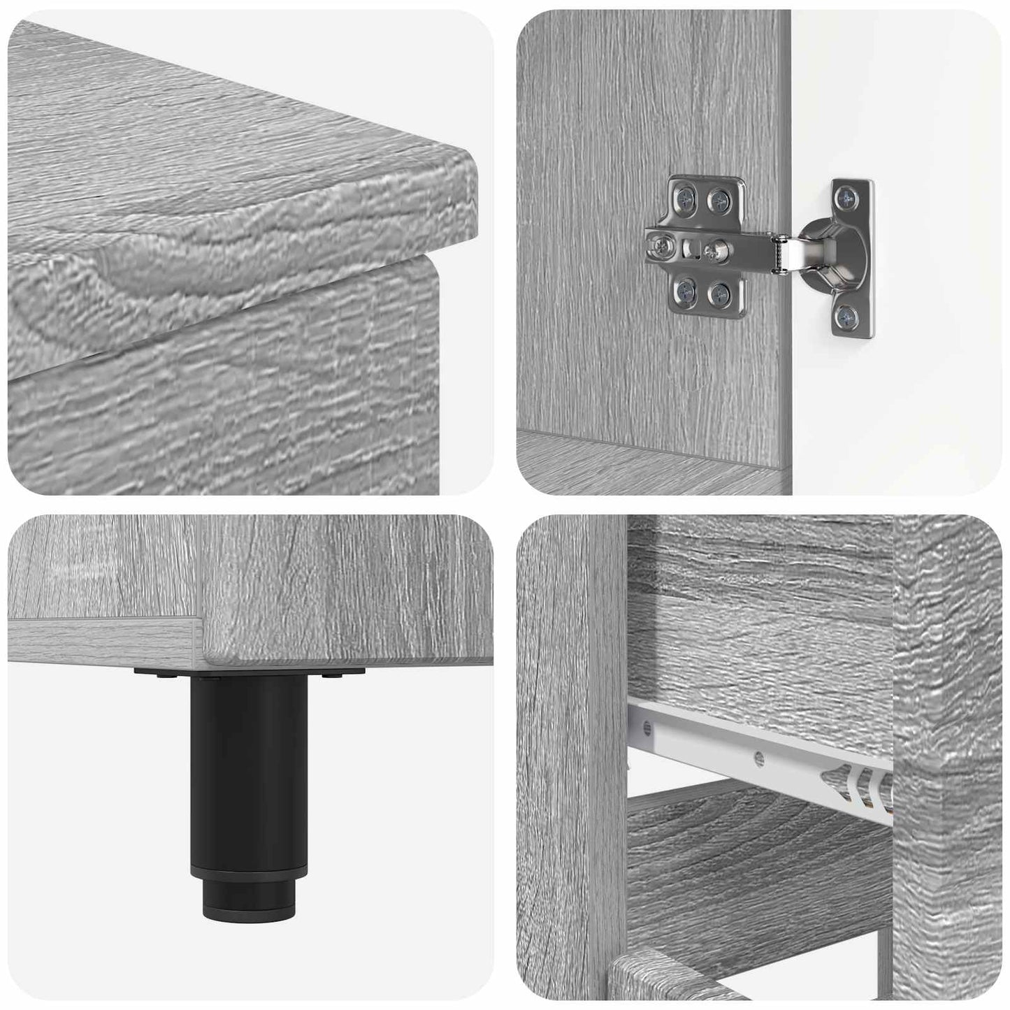 vidaXL Bathroom Vanity Unit Grey Sonoma 60 x 35 x 80 cm