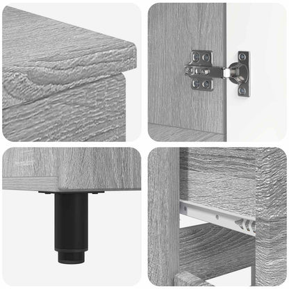 vidaXL Bathroom Vanity Unit Grey Sonoma 60 x 35 x 80 cm