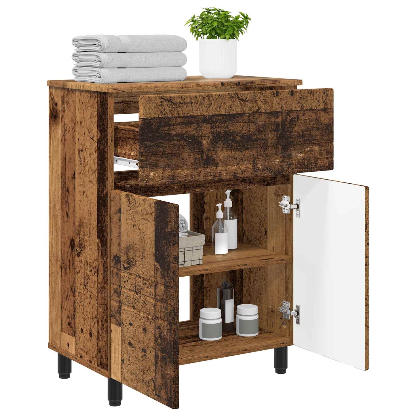 vidaXL Bathroom Vanity Unit Old Wood 60 x 35 x 80 cm Engineered Wood