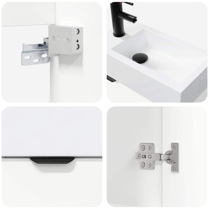 vidaXL Bathroom Vanity Unit with Tap White 45.5 x 22.5 x 84 cm