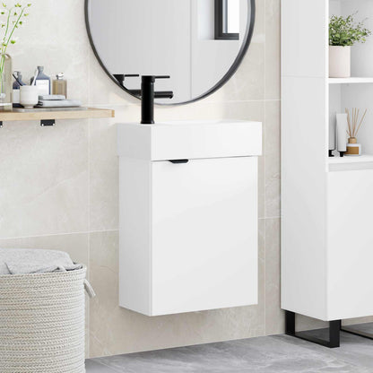 vidaXL Bathroom Vanity Unit with Tap White 45.5 x 22.5 x 84 cm