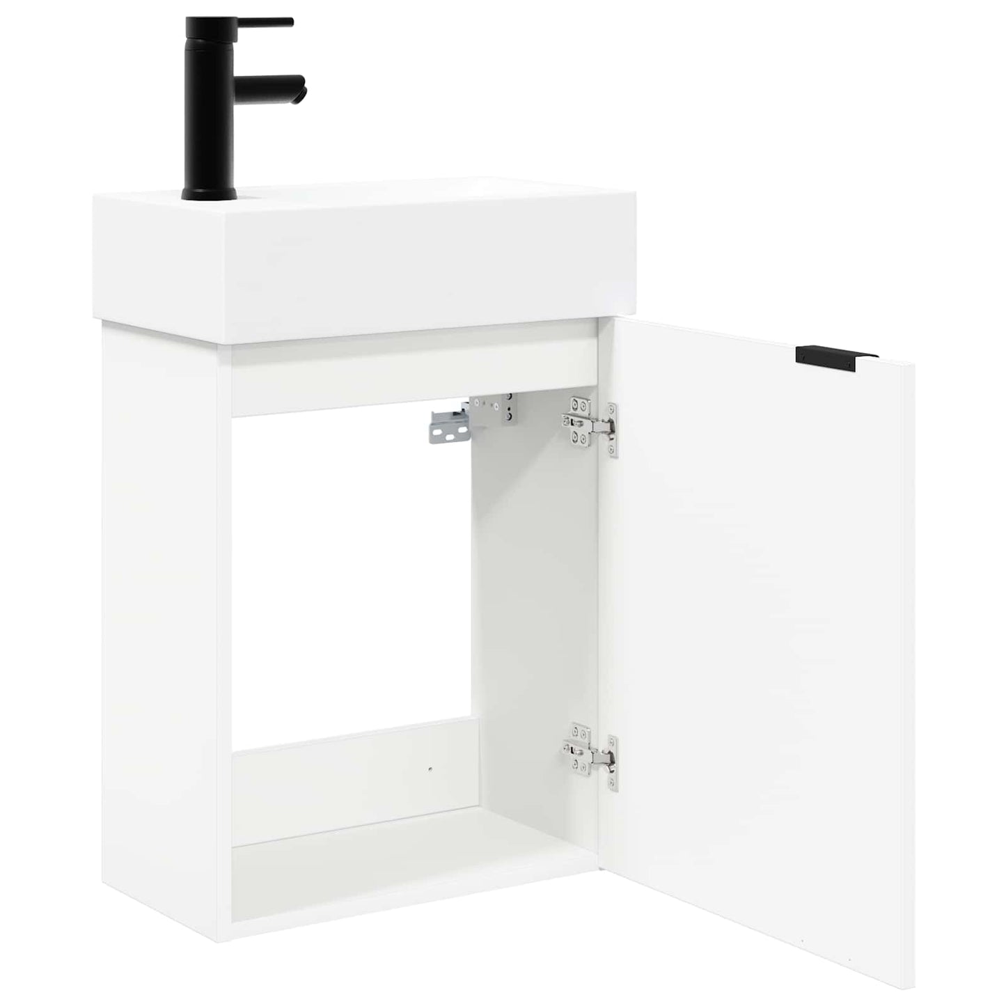 vidaXL Bathroom Vanity Unit with Tap White 45.5 x 22.5 x 84 cm