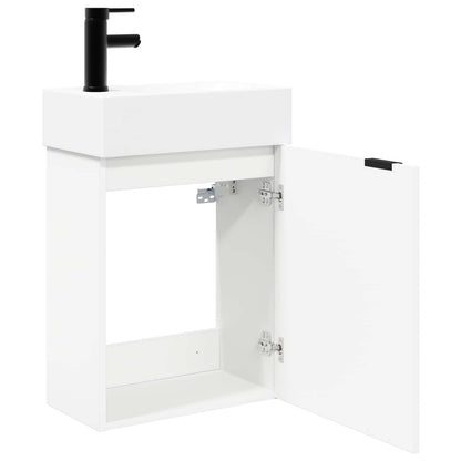 vidaXL Bathroom Vanity Unit with Tap White 45.5 x 22.5 x 84 cm