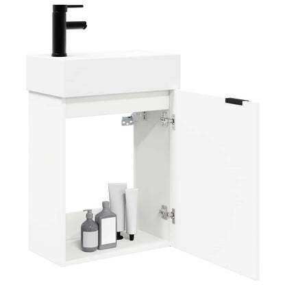 vidaXL Bathroom Vanity Unit with Tap White 45.5 x 22.5 x 84 cm