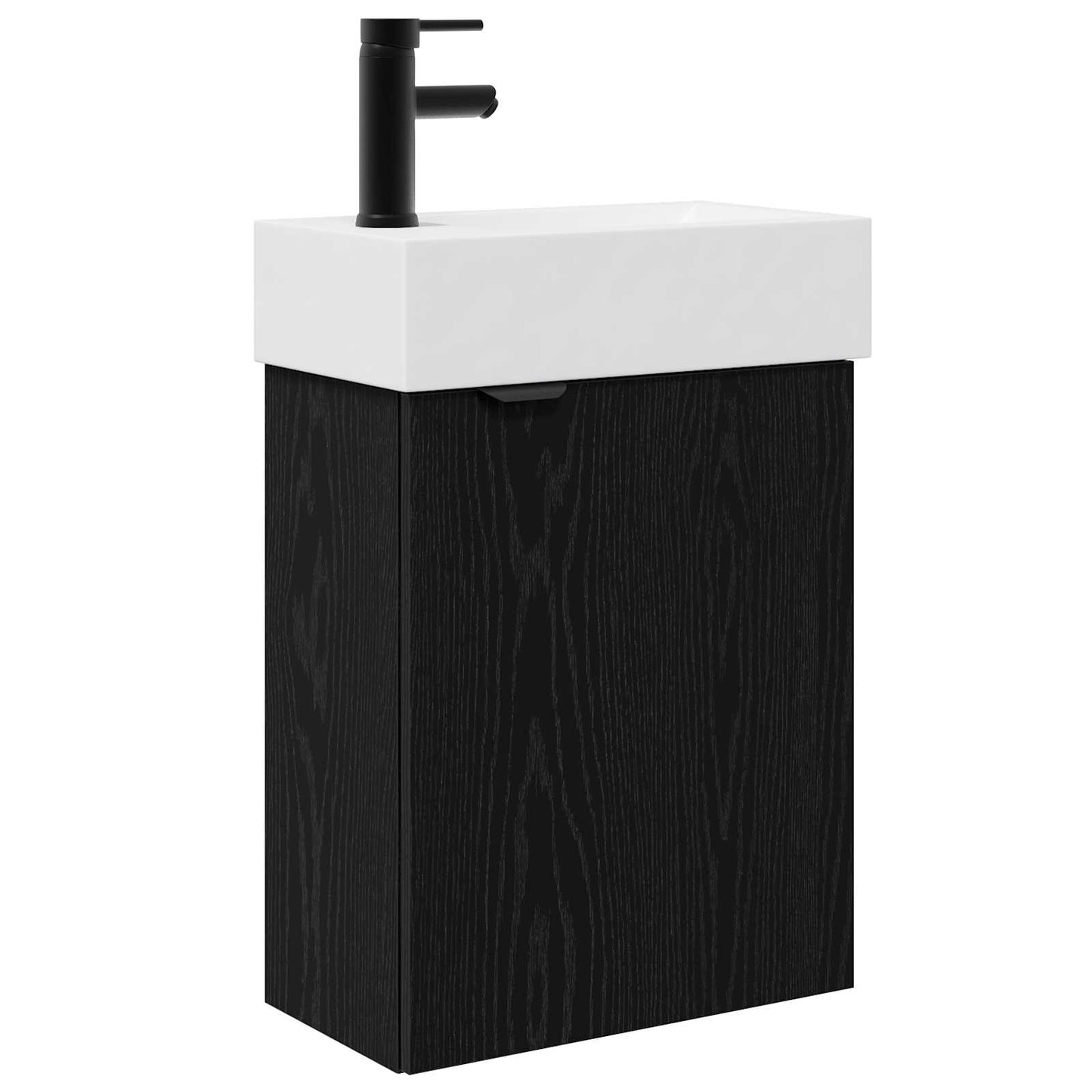 vidaXL Bathroom Vanity Unit with Tap Black Oak 45.5 x 22.5 x 84 cm
