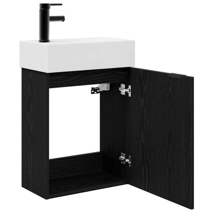 vidaXL Bathroom Vanity Unit with Tap Black Oak 45.5 x 22.5 x 84 cm