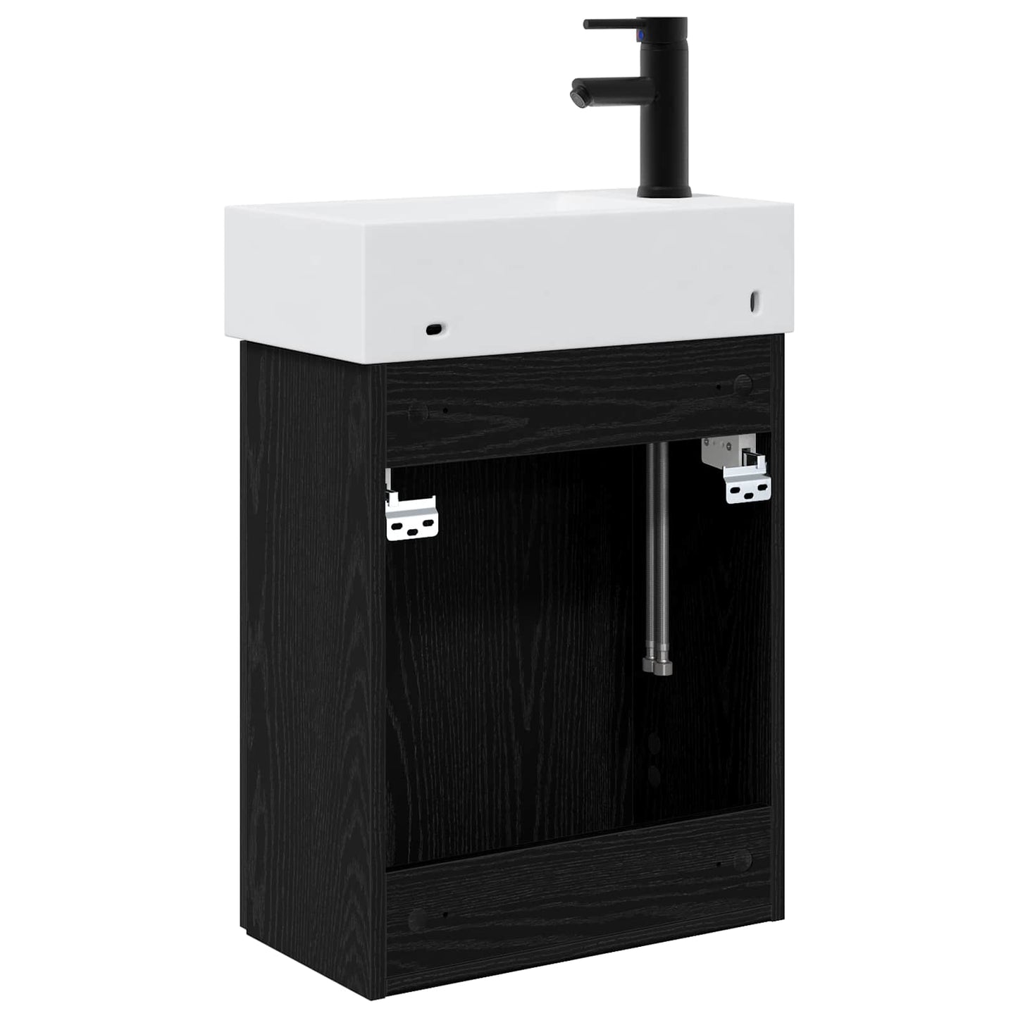 vidaXL Bathroom Vanity Unit with Tap Black Oak 45.5 x 22.5 x 84 cm