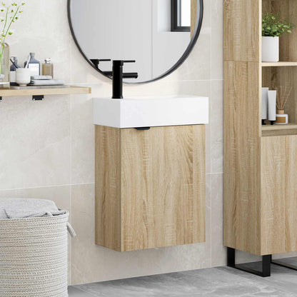 vidaXL Bathroom Vanity Unit with Tap Sonoma Oak 45.5 x 22.5 x 84 cm