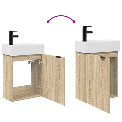 vidaXL Bathroom Vanity Unit with Tap Sonoma Oak 45.5 x 22.5 x 84 cm