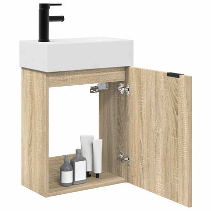 vidaXL Bathroom Vanity Unit with Tap Sonoma Oak 45.5 x 22.5 x 84 cm
