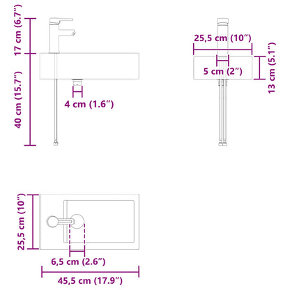 vidaXL Bathroom Vanity Unit with Tap Sonoma Oak 45.5 x 22.5 x 84 cm