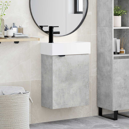 vidaXL Bathroom Vanity Unit with Tap Concrete Grey 45.5 x 22.5 x 84 cm