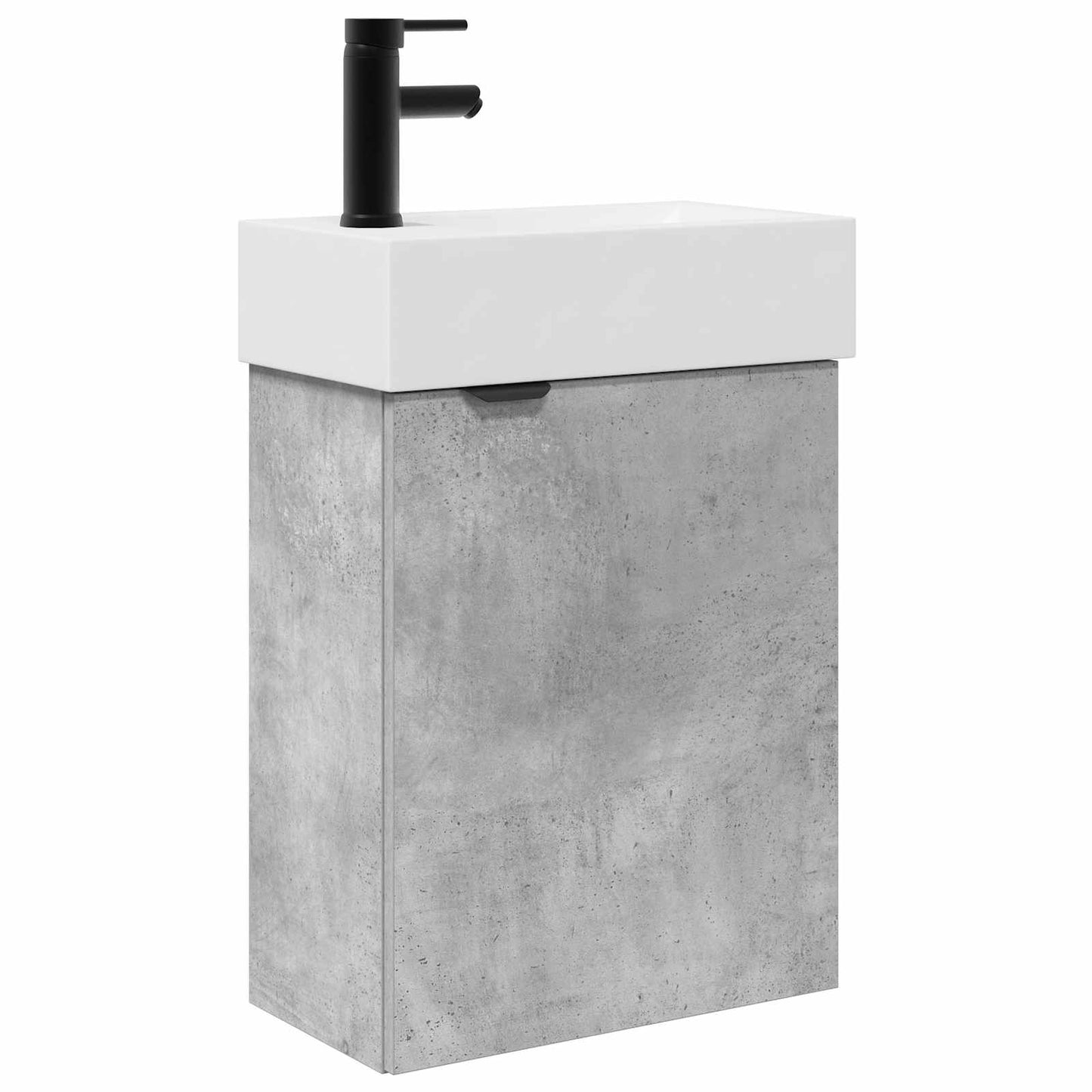 vidaXL Bathroom Vanity Unit with Tap Concrete Grey 45.5 x 22.5 x 84 cm