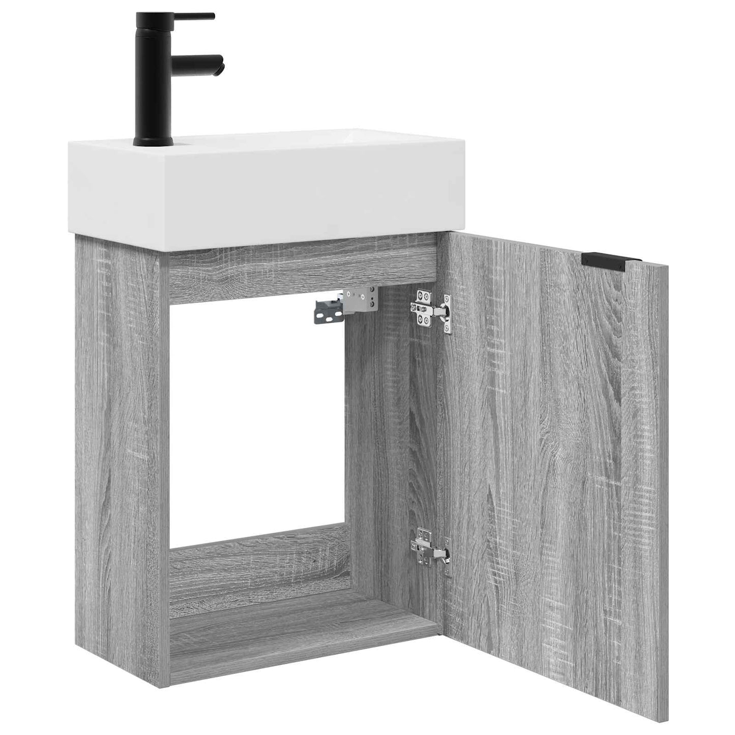 vidaXL Bathroom Vanity Unit with Tap Grey Sonoma 45.5 x 22.5 x 84 cm
