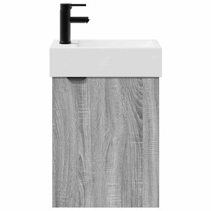 vidaXL Bathroom Vanity Unit with Tap Grey Sonoma 45.5 x 22.5 x 84 cm