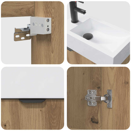 vidaXL Bathroom Vanity Unit with Tap Artisan Oak 45.5 x 22.5 x 84 cm