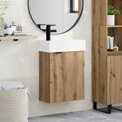 vidaXL Bathroom Vanity Unit with Tap Artisan Oak 45.5 x 22.5 x 84 cm