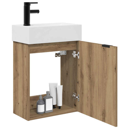 vidaXL Bathroom Vanity Unit with Tap Artisan Oak 45.5 x 22.5 x 84 cm
