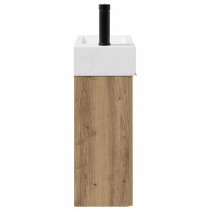 vidaXL Bathroom Vanity Unit with Tap Artisan Oak 45.5 x 22.5 x 84 cm
