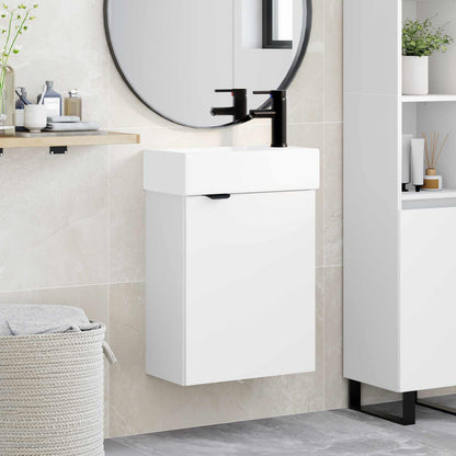 vidaXL Bathroom Vanity Unit with Tap White 45.5 x 22.5 x 84 cm