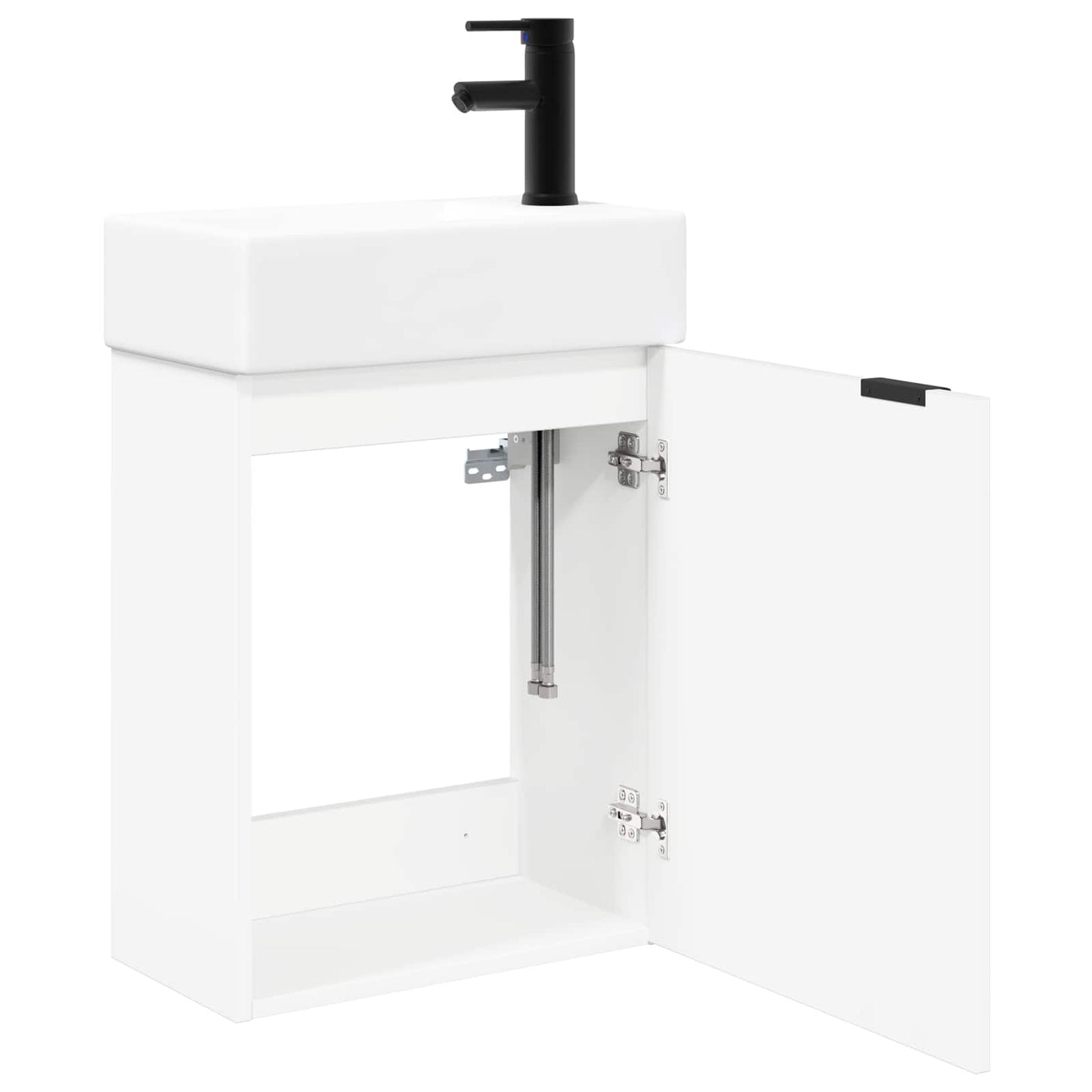 vidaXL Bathroom Vanity Unit with Tap White 45.5 x 22.5 x 84 cm