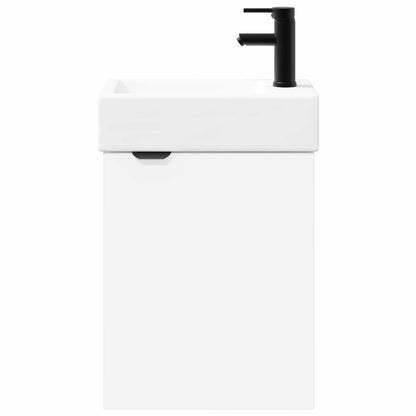 vidaXL Bathroom Vanity Unit with Tap White 45.5 x 22.5 x 84 cm