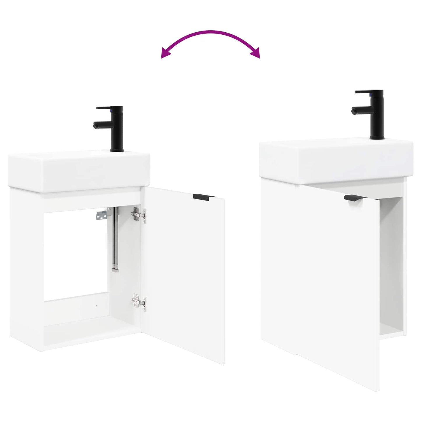 vidaXL Bathroom Vanity Unit with Tap White 45.5 x 22.5 x 84 cm