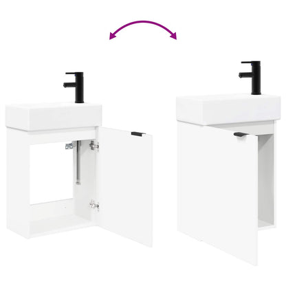 vidaXL Bathroom Vanity Unit with Tap White 45.5 x 22.5 x 84 cm