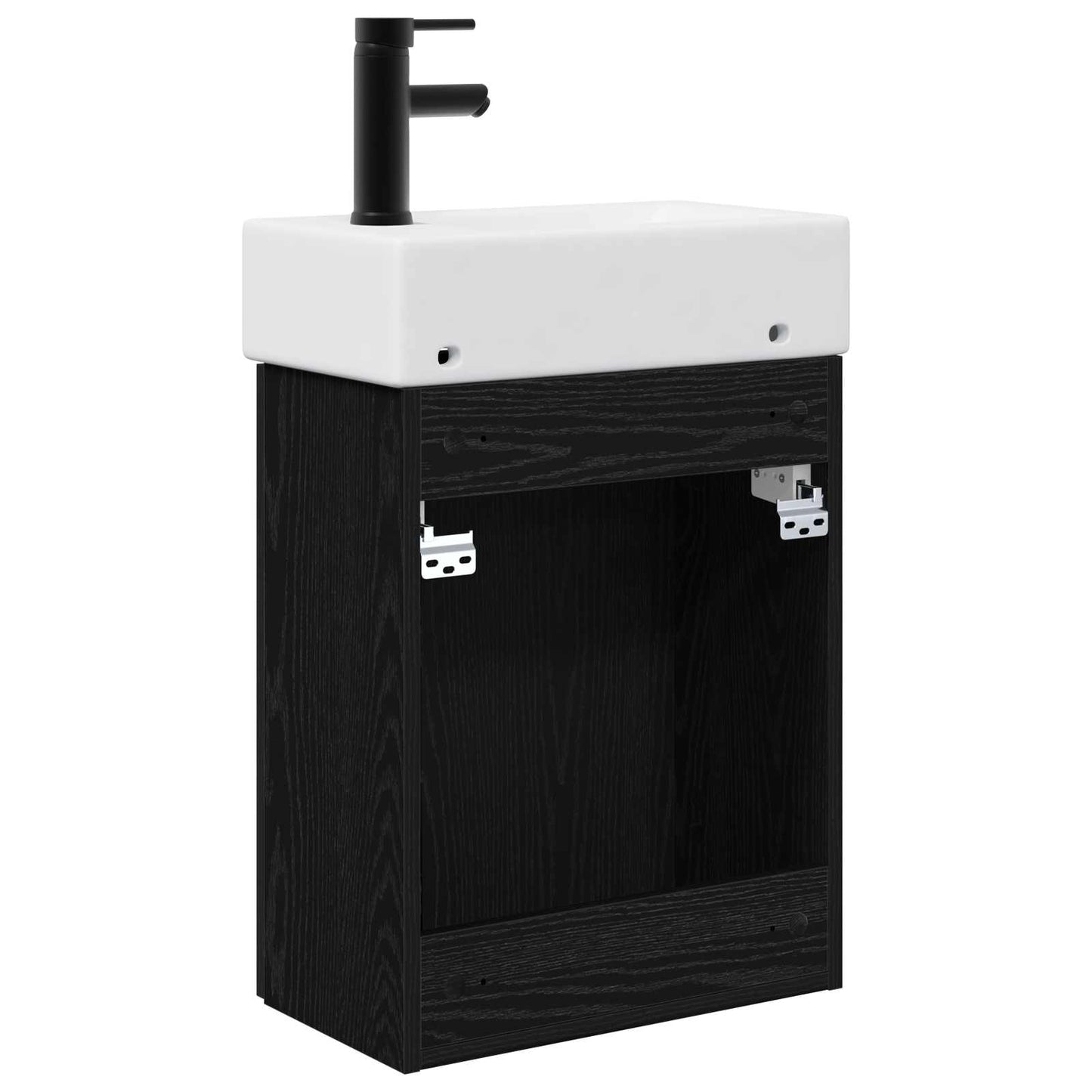vidaXL Bathroom Vanity Unit with Tap Black Oak 45.5 x 22.5 x 84 cm