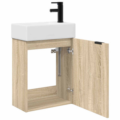 vidaXL Bathroom Vanity Unit with Tap Sonoma Oak 45.5 x 22.5 x 84 cm