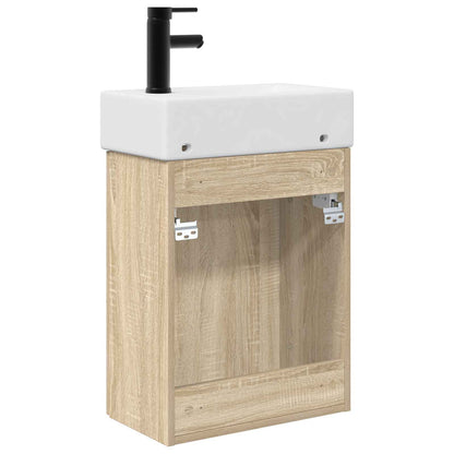vidaXL Bathroom Vanity Unit with Tap Sonoma Oak 45.5 x 22.5 x 84 cm
