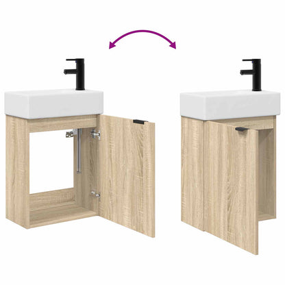 vidaXL Bathroom Vanity Unit with Tap Sonoma Oak 45.5 x 22.5 x 84 cm