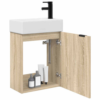 vidaXL Bathroom Vanity Unit with Tap Sonoma Oak 45.5 x 22.5 x 84 cm