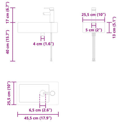 vidaXL Bathroom Vanity Unit with Tap Sonoma Oak 45.5 x 22.5 x 84 cm