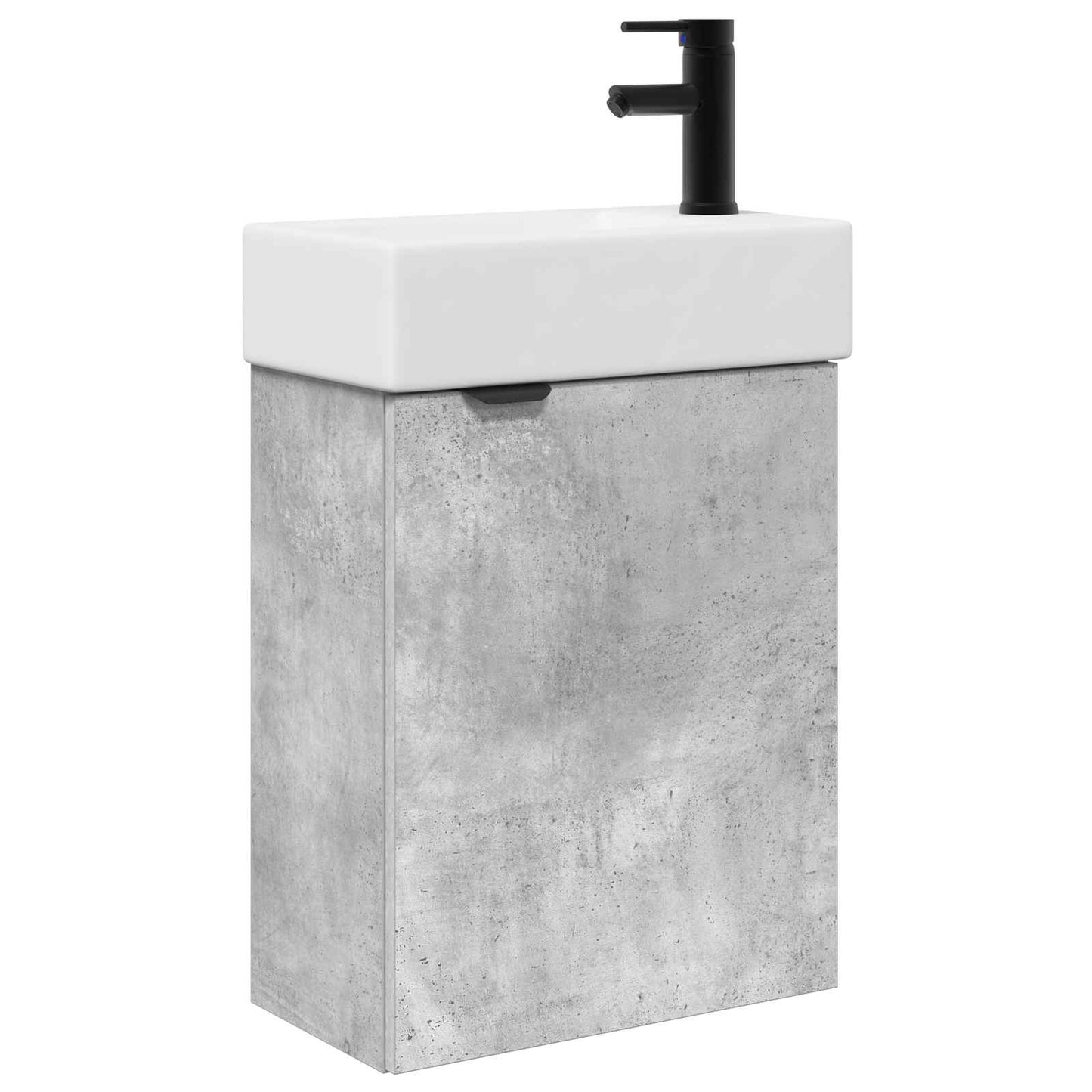 vidaXL Bathroom Vanity Unit with Tap Concrete Grey 45.5 x 22.5 x 84 cm