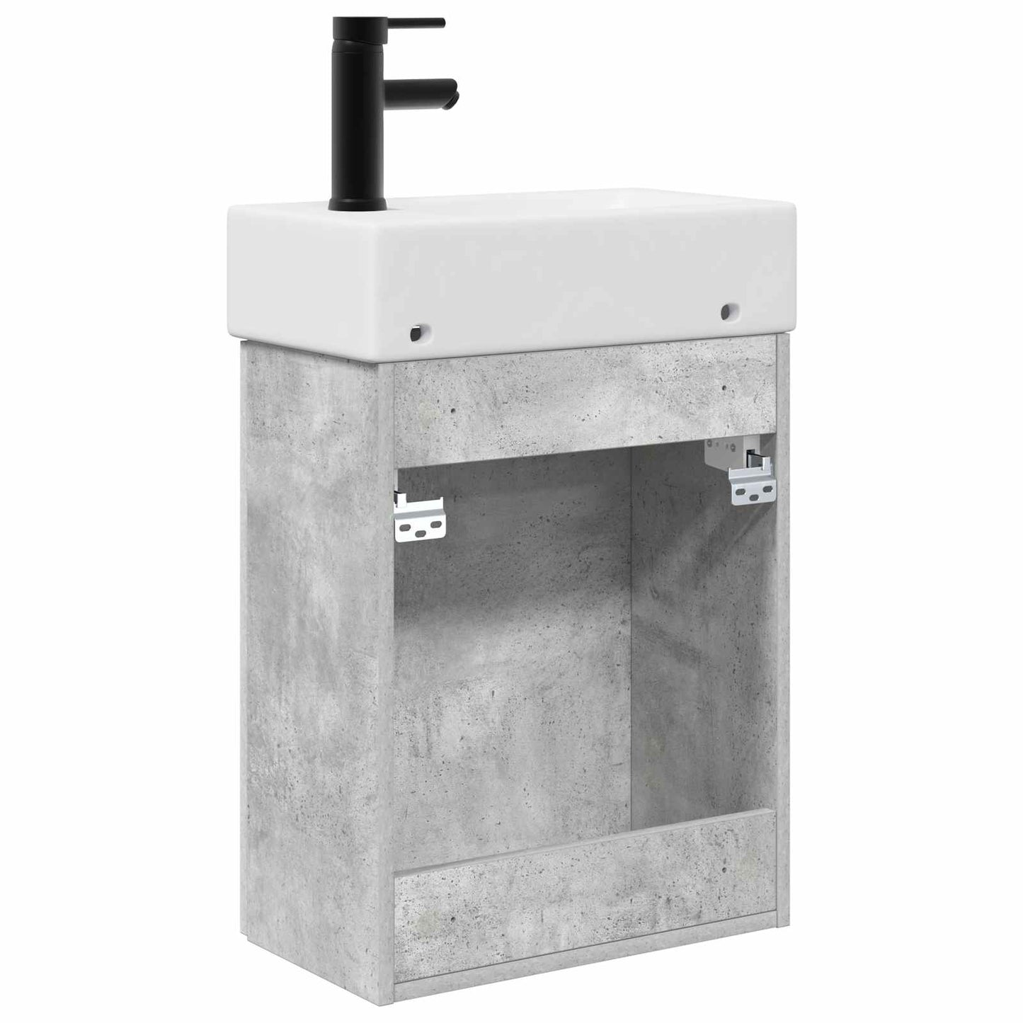 vidaXL Bathroom Vanity Unit with Tap Concrete Grey 45.5 x 22.5 x 84 cm