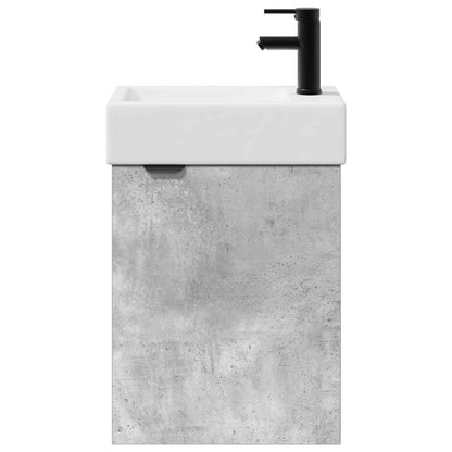 vidaXL Bathroom Vanity Unit with Tap Concrete Grey 45.5 x 22.5 x 84 cm