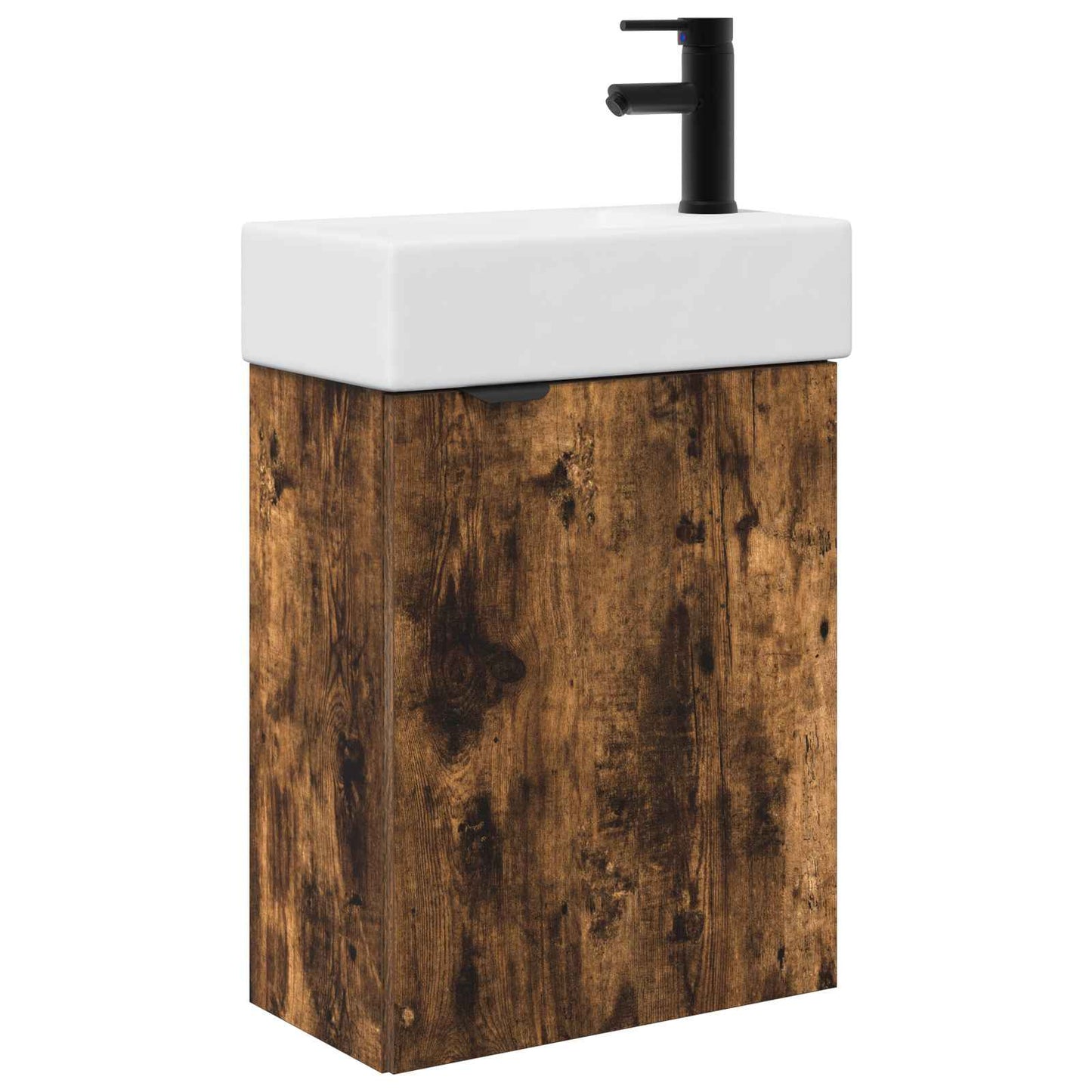 vidaXL Bathroom Vanity Unit with Tap Smoked Oak 45.5 x 22.5 x 84 cm