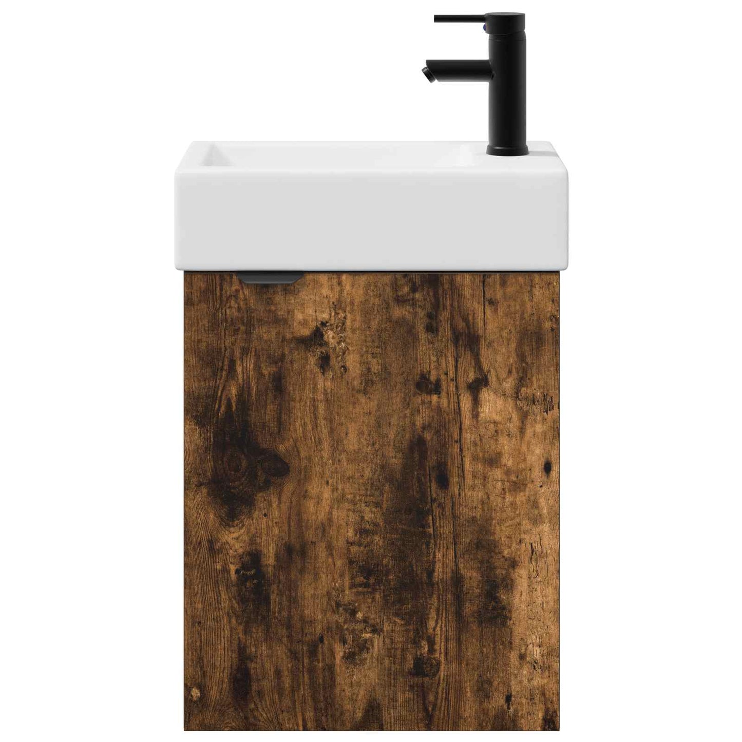 vidaXL Bathroom Vanity Unit with Tap Smoked Oak 45.5 x 22.5 x 84 cm